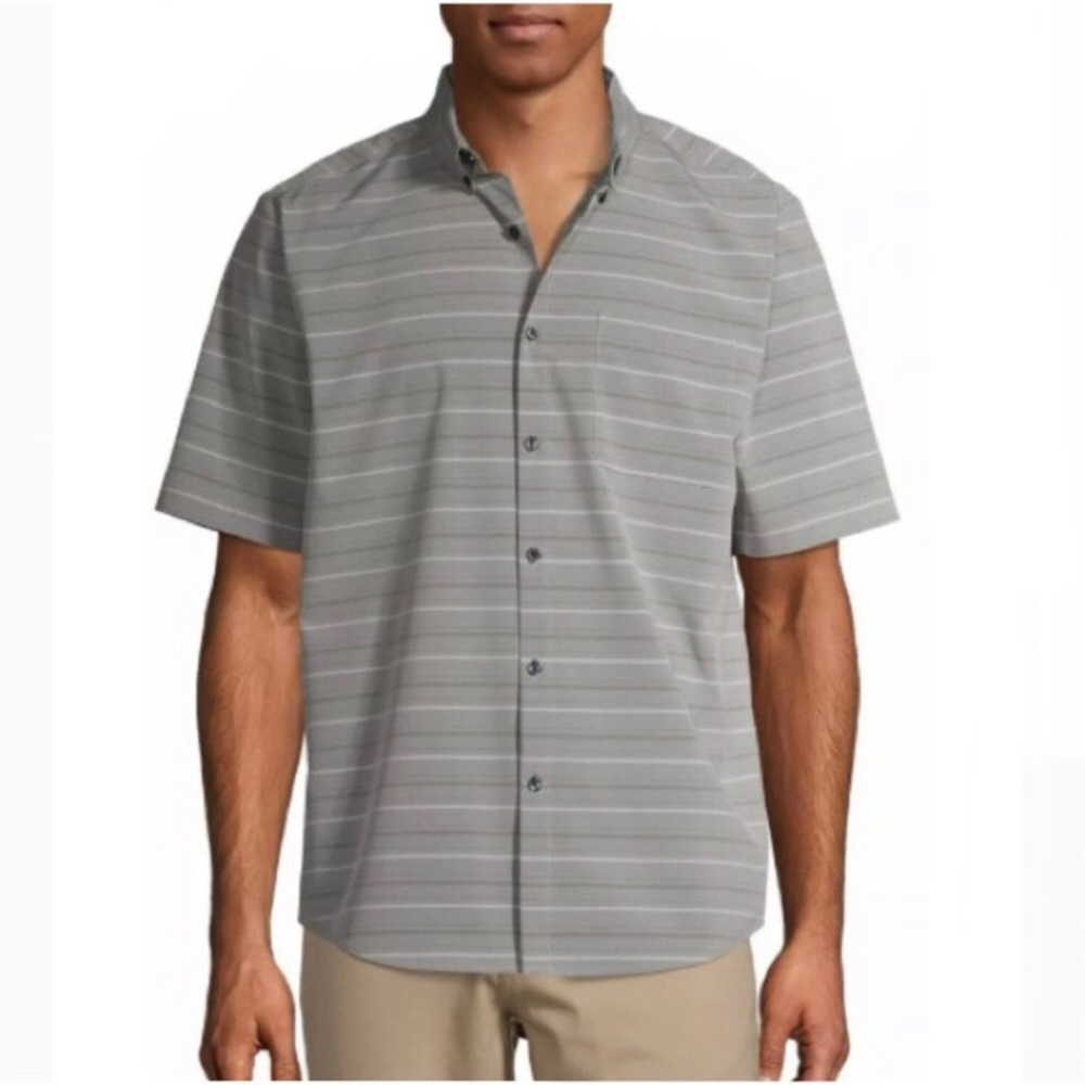 George Men's Short Sleeve Striped Woven Shirt